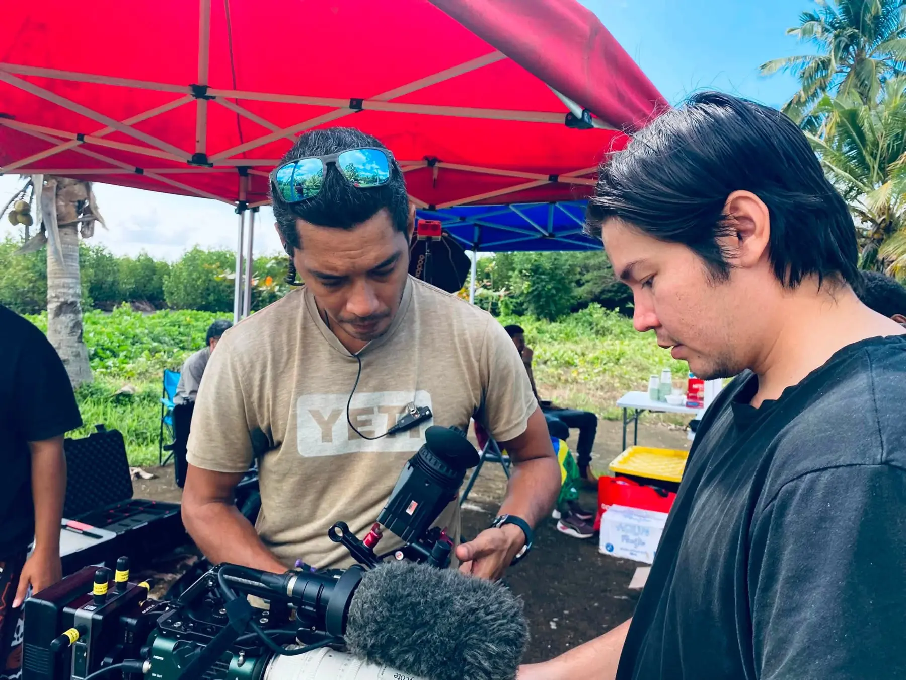 Camera and sound preparation on location