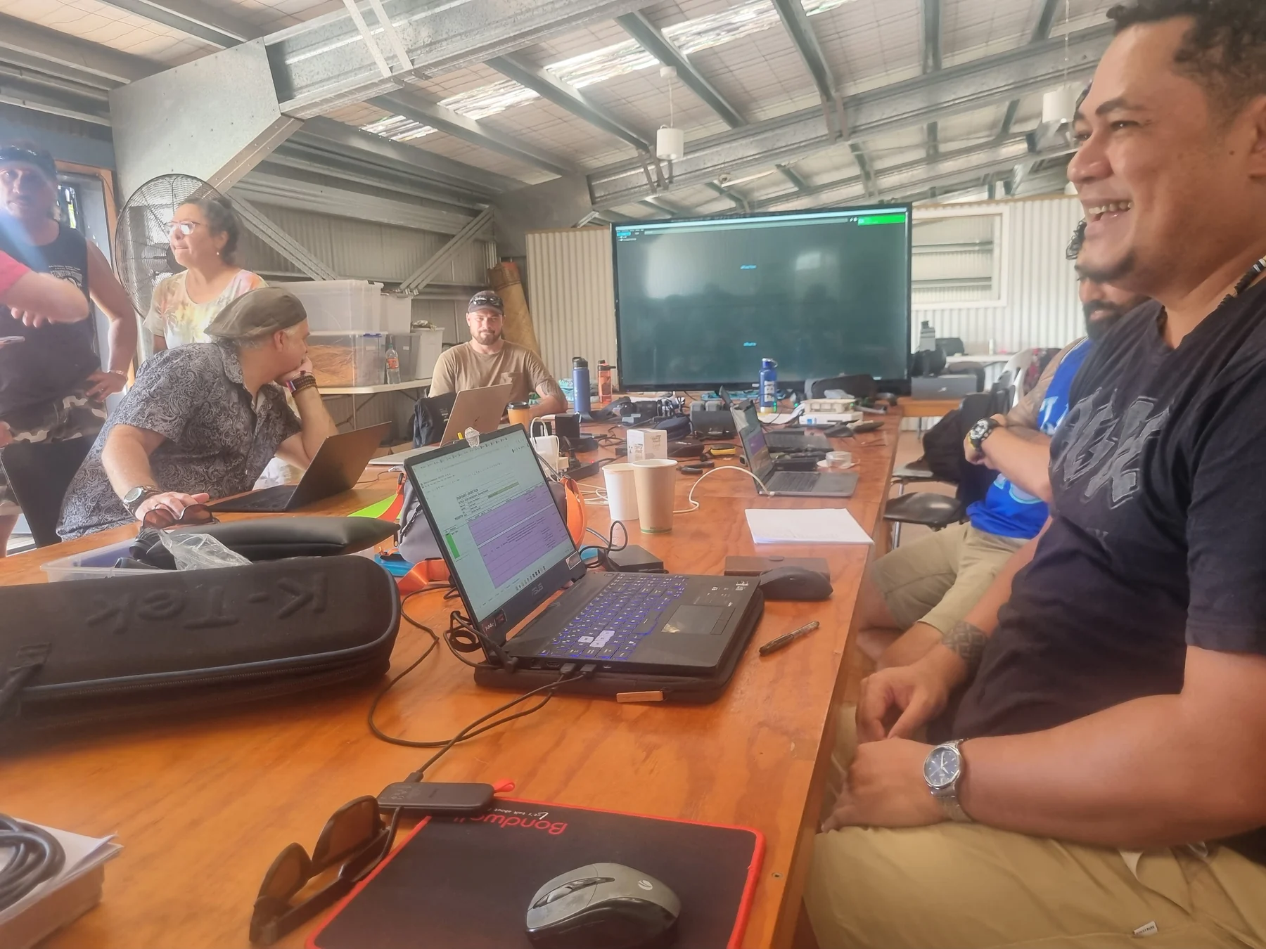 Production briefing during Detour