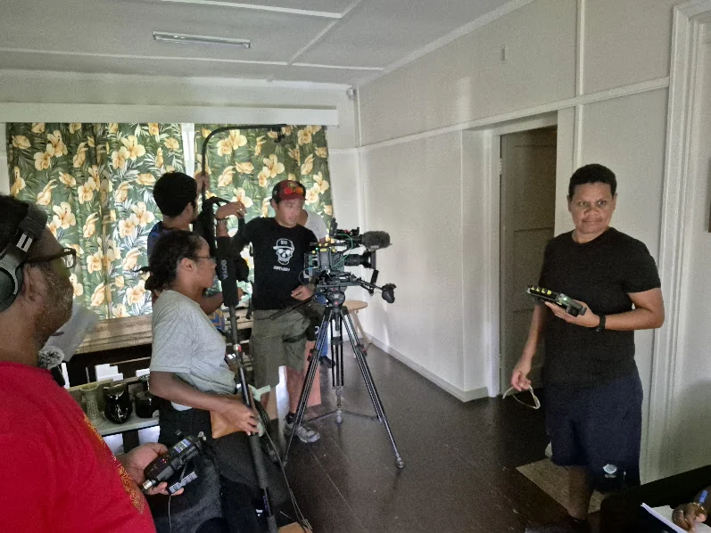 Camera and sound team on The Feeding